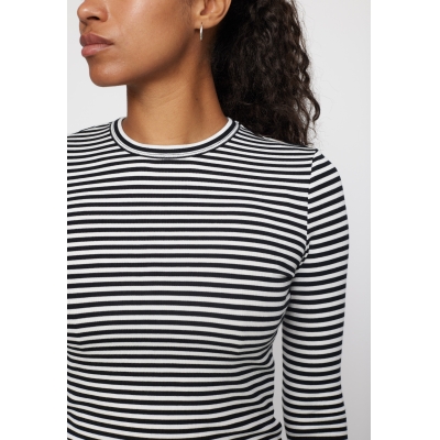 Fenja Stripe O-neck Top Black - Soft Rebels