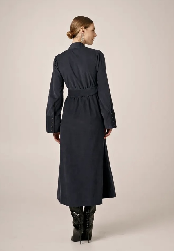 Baby Cord Belt Dress Black - by TiMo