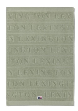 Velour jacquarhåndkle m/logo Vintage Green - Lexington