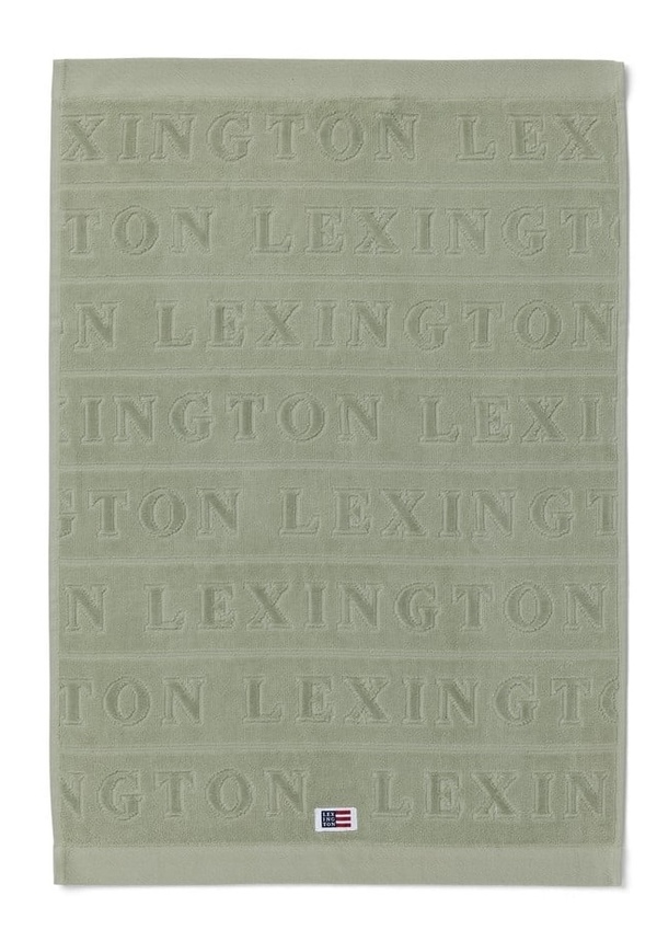 Velour jacquarhåndkle m/logo Vintage Green - Lexington
