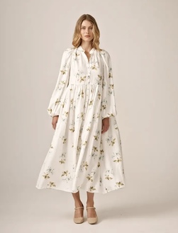 Viscose Relaxed Dress Tea Garden - by TiMo