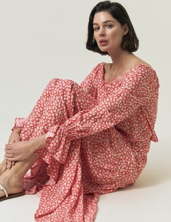 Printed Maxi Skirt coral - Lexington