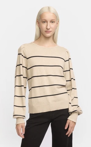Analia Stripe Knit  Feather Gray Melange  - Soft Rebels