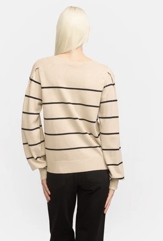 Analia Stripe Knit  Feather Gray Melange  - Soft Rebels