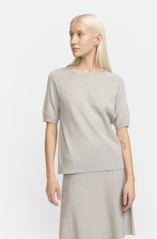 Marla SS O-neck Light Grey Melange - Soft Rebels