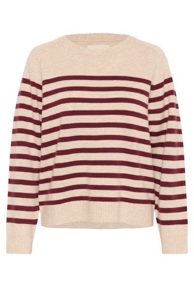 Niaka Strikkegenser,stripet Tawny Port Stripe - Part Two