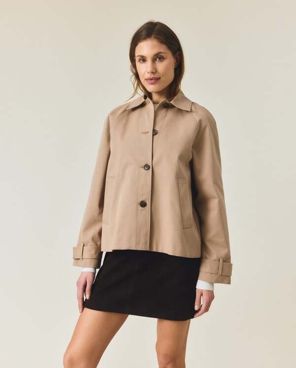 Kort Trensh Coat, beige Beige - Lexington