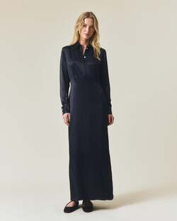 Maxilang satengkjole MØRKEBLÅ - Lexington