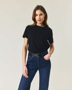 T-skjorte i bomull-modal blanding Black - Lexington