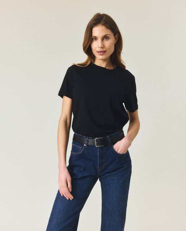 T-skjorte i bomull-modal blanding Black - Lexington