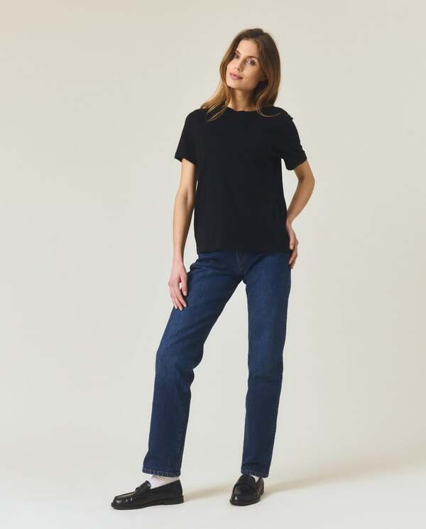 T-skjorte i bomull-modal blanding Black - Lexington