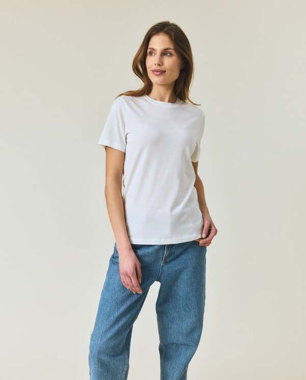 T-skjorte i bomull-modal blanding Offwhite - Lexington