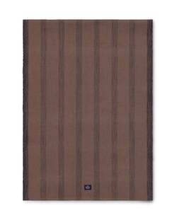 Stripet bordløper av økologisk bomull Stone/Black - Lexington