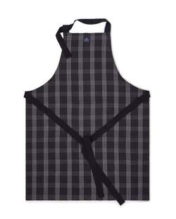 Rutet lin/bommulsforkle Black/White - Lexington