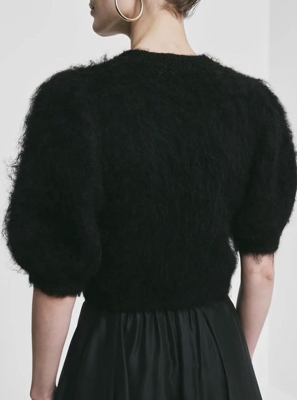 Hairy Knit Puffed Jacket  Black - by TiMo