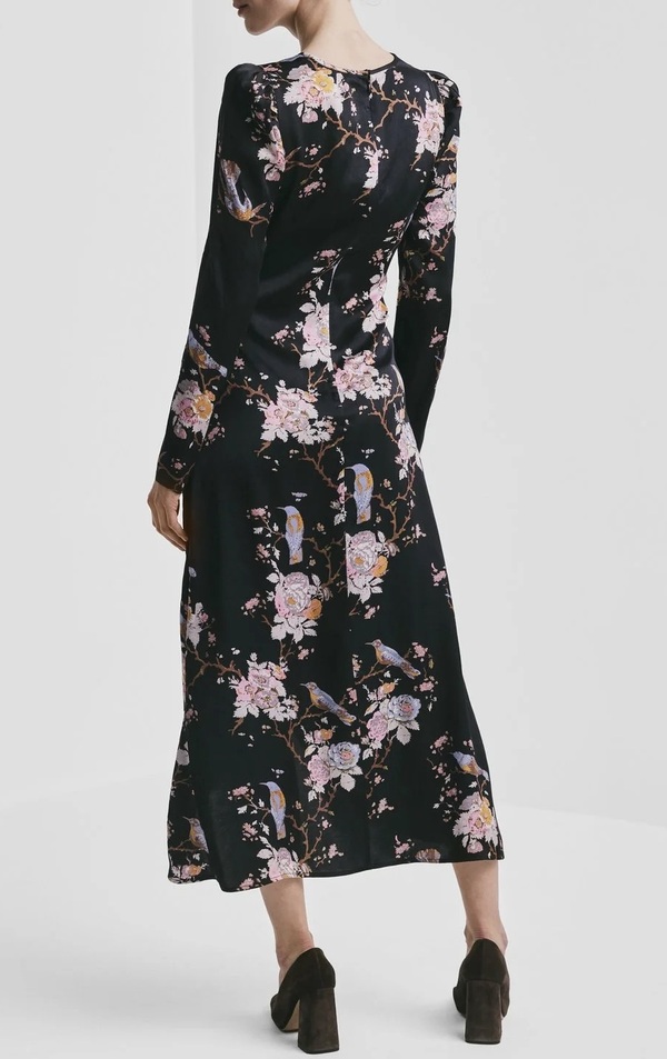 Satin Midi Dress Black - by TiMo