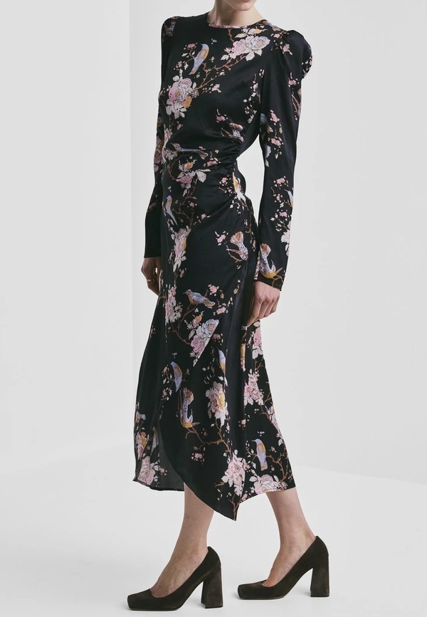 Satin Midi Dress Black - by TiMo