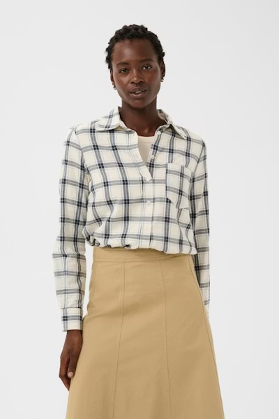 Yana Skjorte Big Dark Navy Check - Part Two