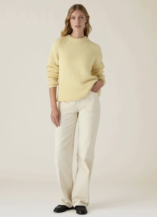 Alpakka blend raglan genser, gul YELLOW - Part Two