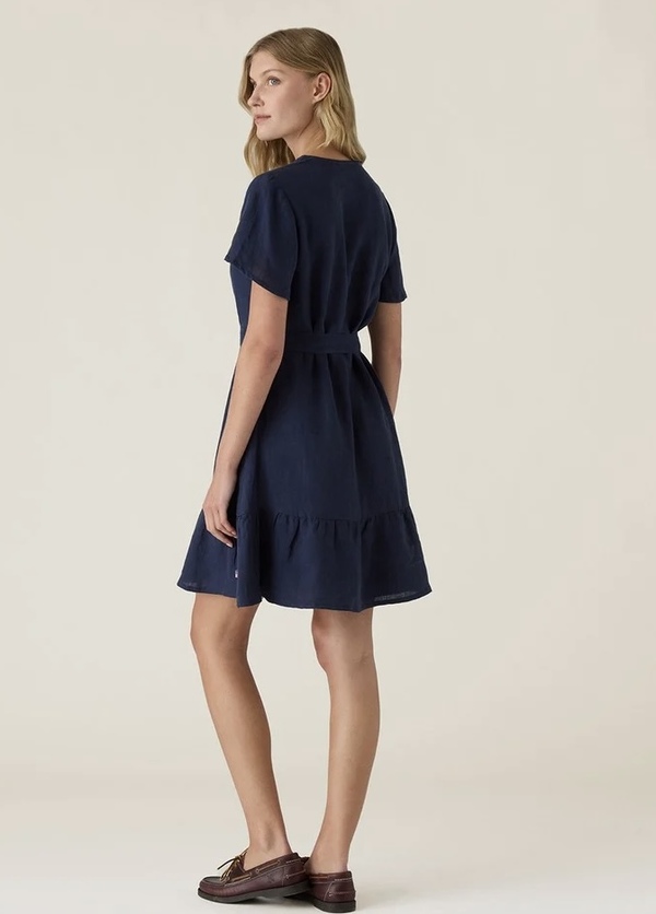 Linkjole med belte og V-hals Marine - Lexington