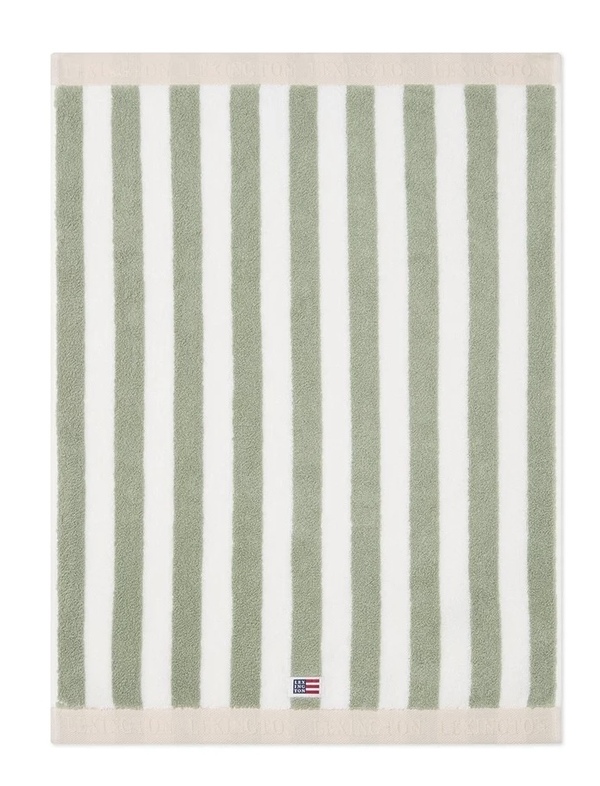 Blokkstripet håndkle Vintage grønn/hvit/moonbeam - Lexington