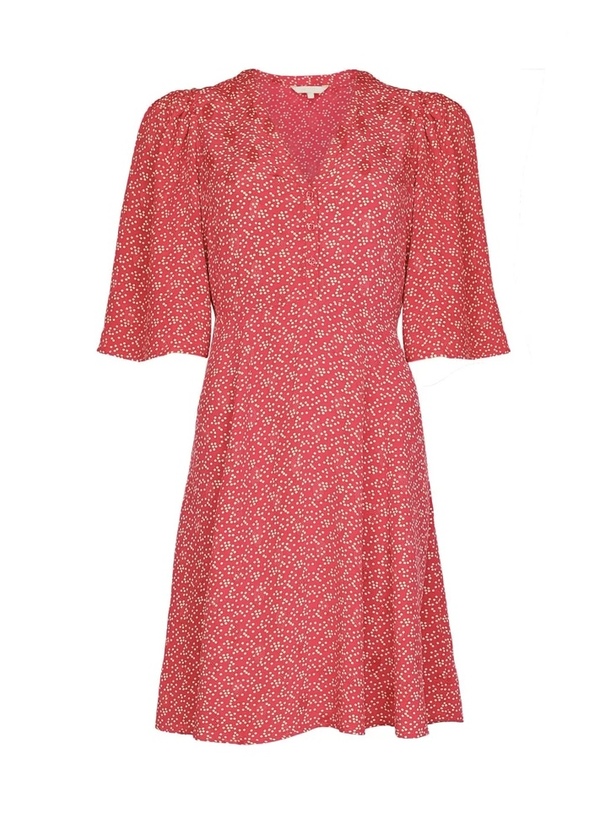 Spring V-Neck Dress Red Dots - by TiMo