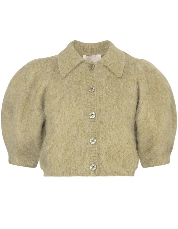 Hairy Kint Puffed Jacket Green - by TiMo