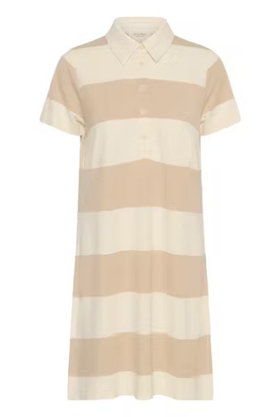 Elivia stripet kjole kort Cement Stripe - Part Two