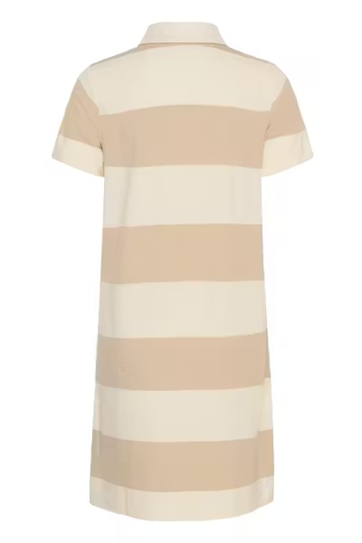 Elivia stripet kjole kort Cement Stripe - Part Two