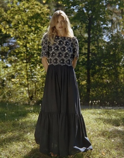 Broderie Anglaise Maxi Dress Marine - by TiMo