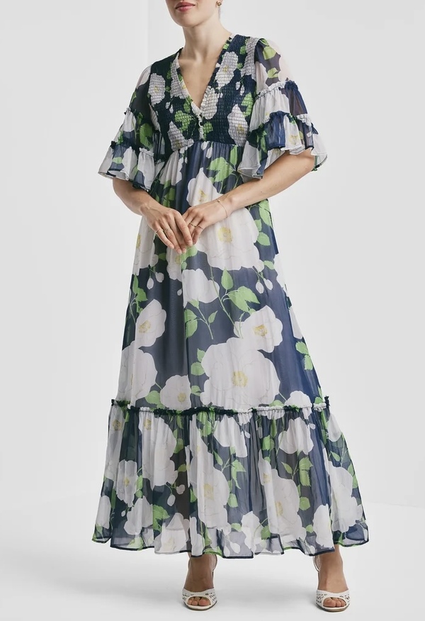 Organza Smocking Dress Flower Garden - by TiMo