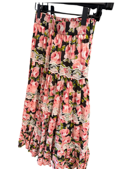 Cotton Slub Skirt Rose Bouquet - by TiMo