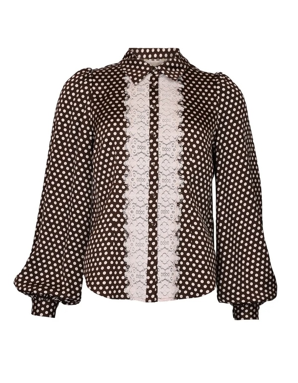 Satin Shirt Blush Dots - by TiMo