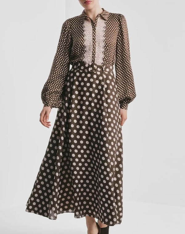 Satin Shirt Blush Dots - by TiMo