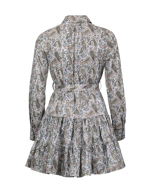 Winter Cotton Shift Dress Blue Paisley - by TiMo