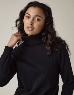 Strikket pologenser Black - Lexington