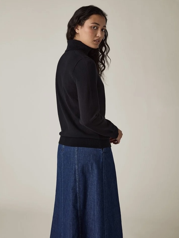 Strikket pologenser Black - Lexington