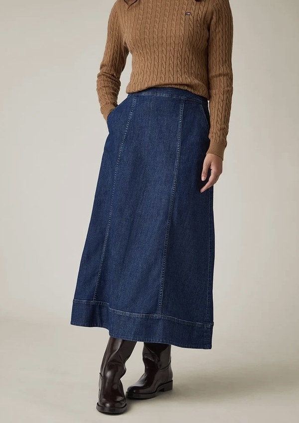 Midi denimskjørt, indigo Indigo - Lexington