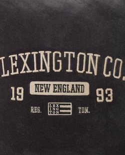 Logo Message Cotton Velvet Pillow Cover,Gray Gray - Lexington
