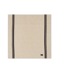 Lexington-Cotton/Linen Napkin with side stripes Beige/Dk Gray - Lexington