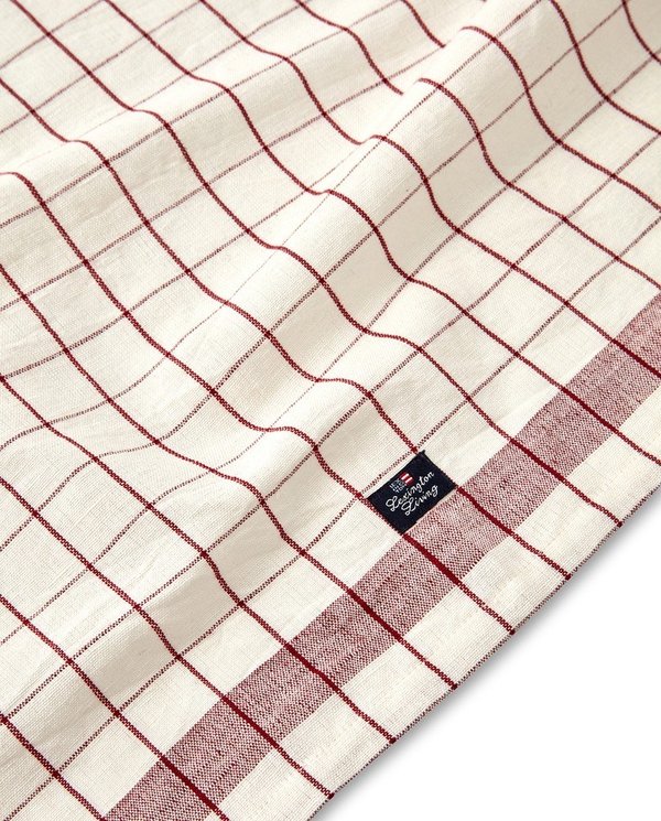 Lexington Kitchen Towel Checked Linen/cotton White/Red - Lexington