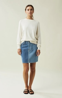 Freya Cotton/Cashmere Sweater Off White  - Lexington