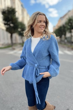 Tinnie Cardigan m/belte Dutch Blue - RAH Oslo