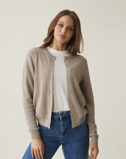 Alina cashmere Blend Cardigan Beige Melange - Lexington