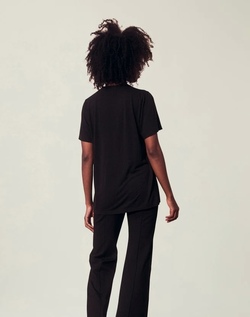 Stephanie Wool Blend Tee Black - Lexington