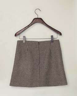 Mavis Wool Blend Skirt Brown Check - Lexington