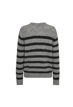 Thora Stripe Crewneck Knit Sharkskin - Mos Mosh