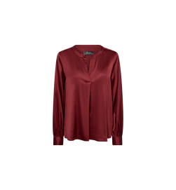 Enfa Satin Blouse Garnet - Mos Mosh