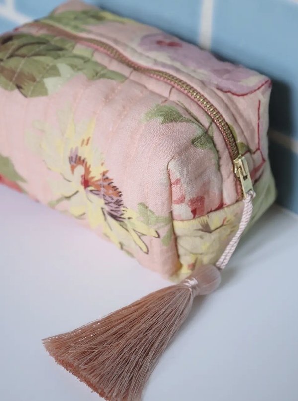 Makeup Bag Linen Poppy field - by TiMo