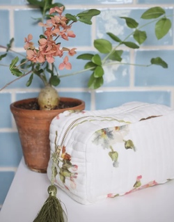 Cosmetic Bag Linen Botanical - by TiMo